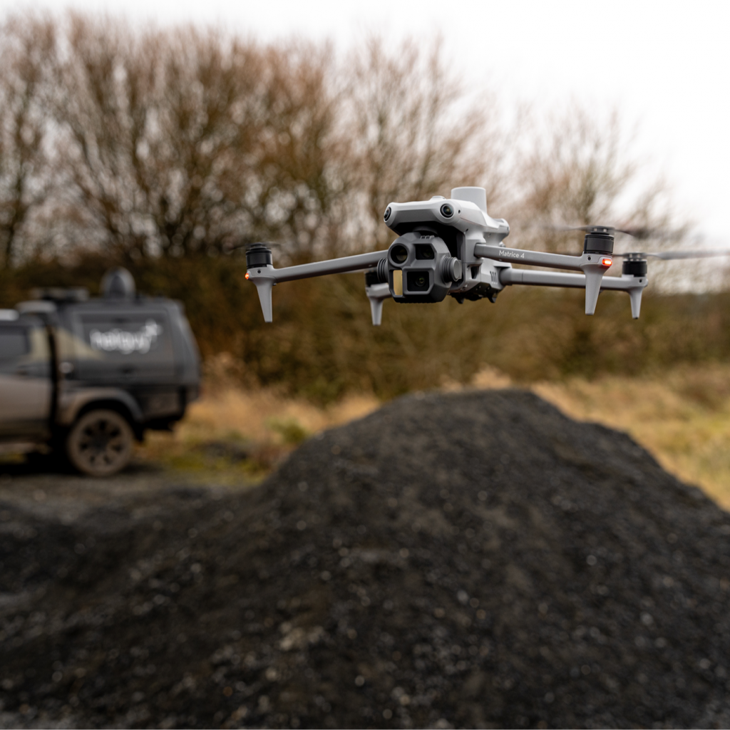 Professional survey-grade drone used for roof inspections and building surveys in London