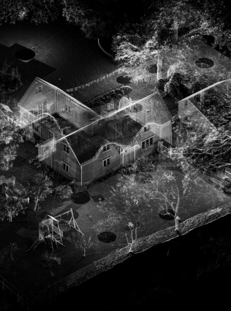 3D point cloud model of residential property created from measured building survey data in the UK